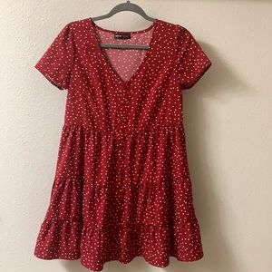 Red Polka Dot Smock Dress